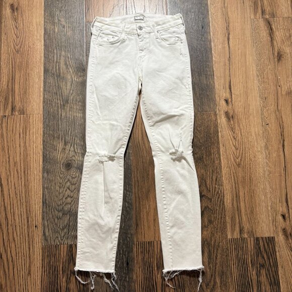 Mother The Looker Ankle Fray Jeans Little Miss Innocent Women's Size 25 EUC!